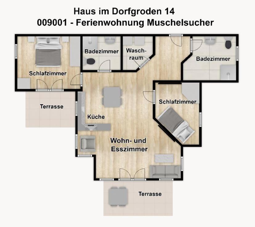 Haus Im Dorfgroden 14 Ferienwohnung Muschelsucher Wangerooge Luaran gambar